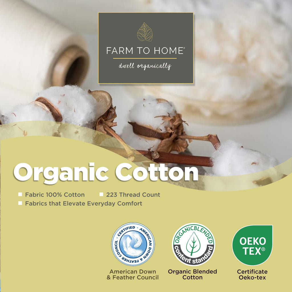 Feather and Down Pillows, 100% Organic Cotton Cover P660496
