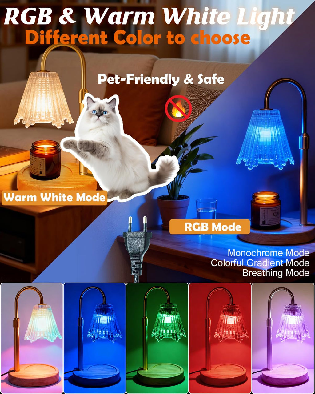 Candle Warmer Lamp with Timer & Dimmer D61813