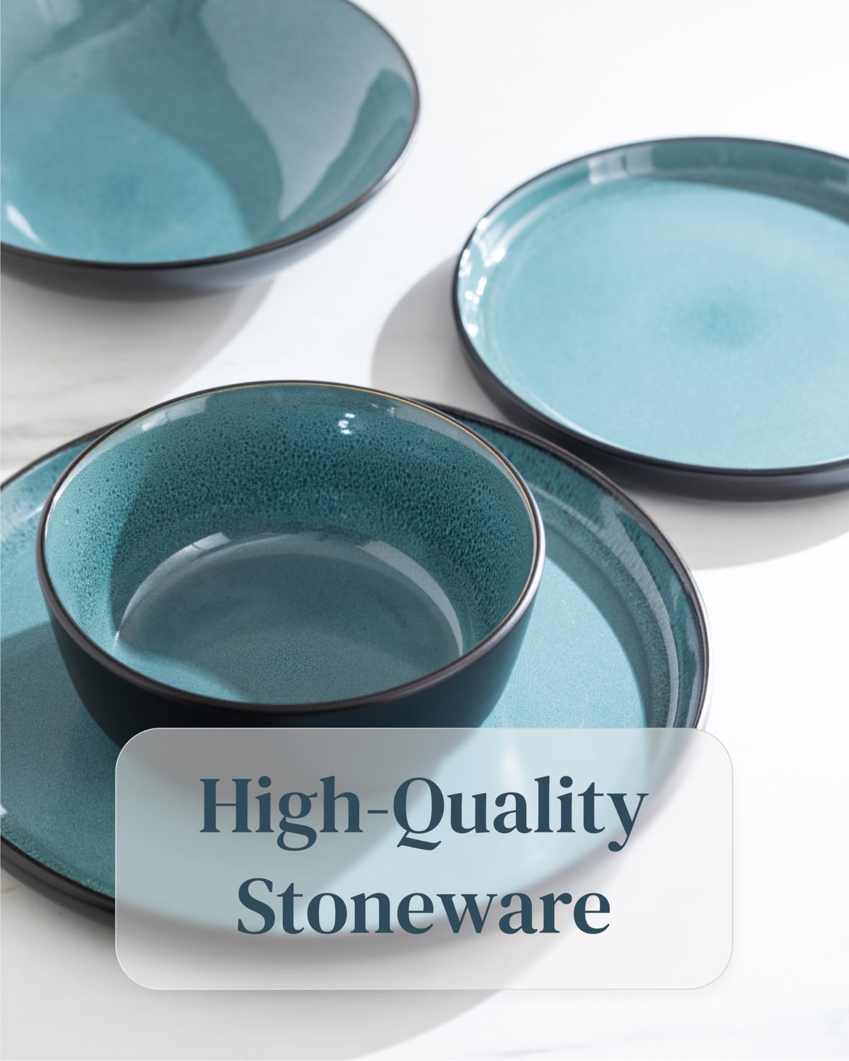 Stoneware Cereal Bowls Set of 4, 27 oz Ceramic Soup Bowl T67272