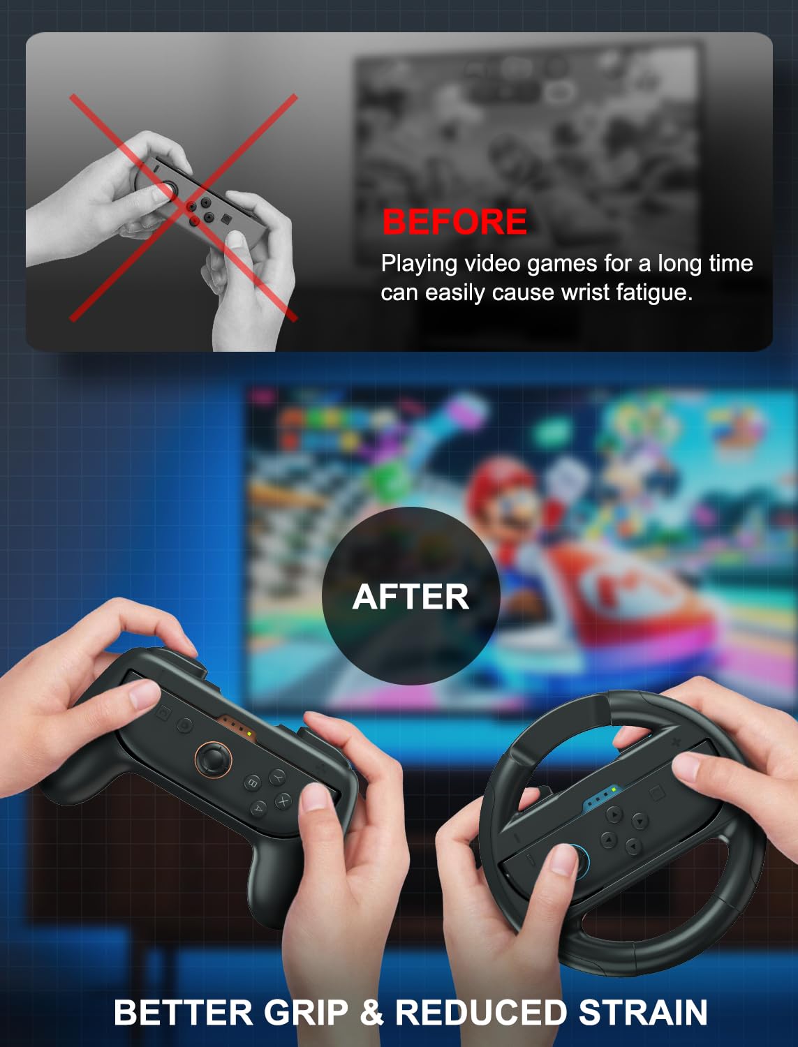 Joy-Con Grips & Steering Wheels Bundle I749