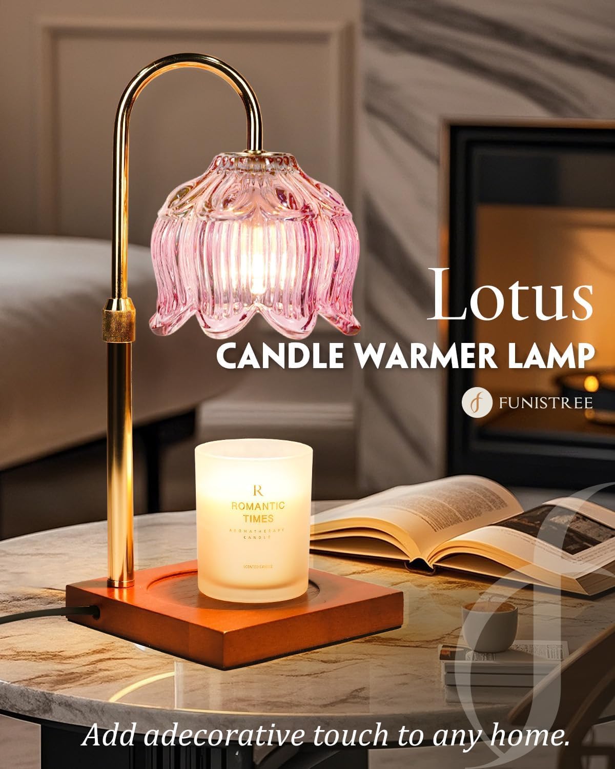 Pink Candle Warmer Lamp with Timer & Dimmer W164