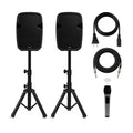 8-Inch Bluetooth PA Speaker Set with Stands and Cable Z3933