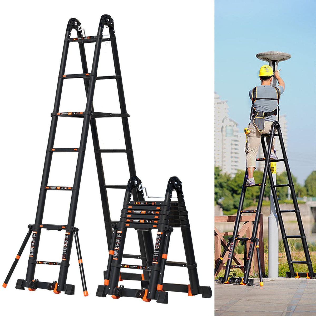 Aluminum Telescoping Ladder 330lbs G98329