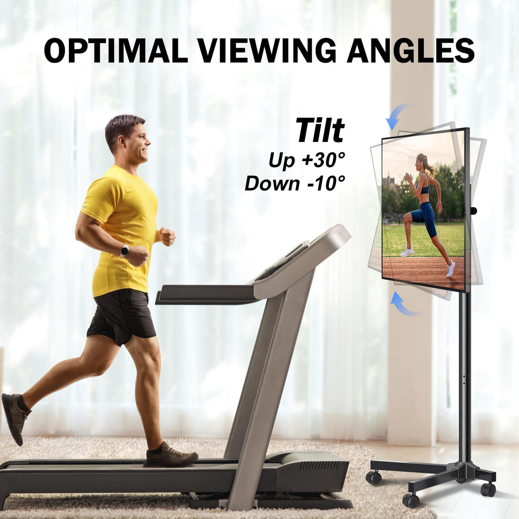 Rotating Rolling TV Stand on Wheels for 13-50" Flat/Curved TVs D70336