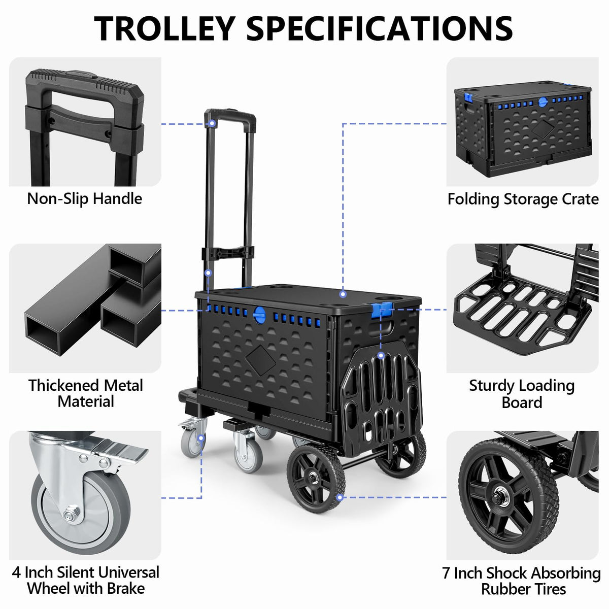 4-in-1 Convertible Dolly Cart with Crate S66511