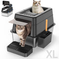 XL Stainless Steel Enclosed Cat Litter Box Q12782