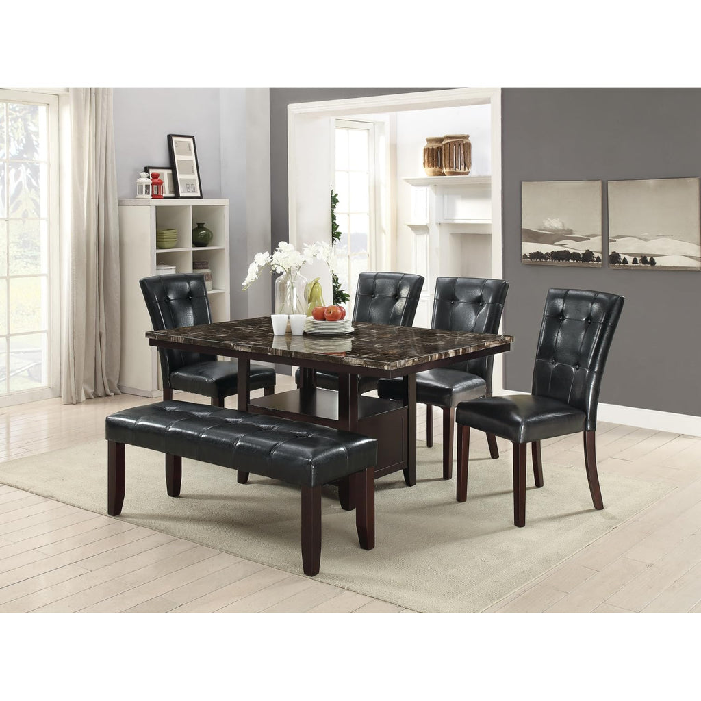 Black Faux Leather Dining Chairs Set of 2 O4782