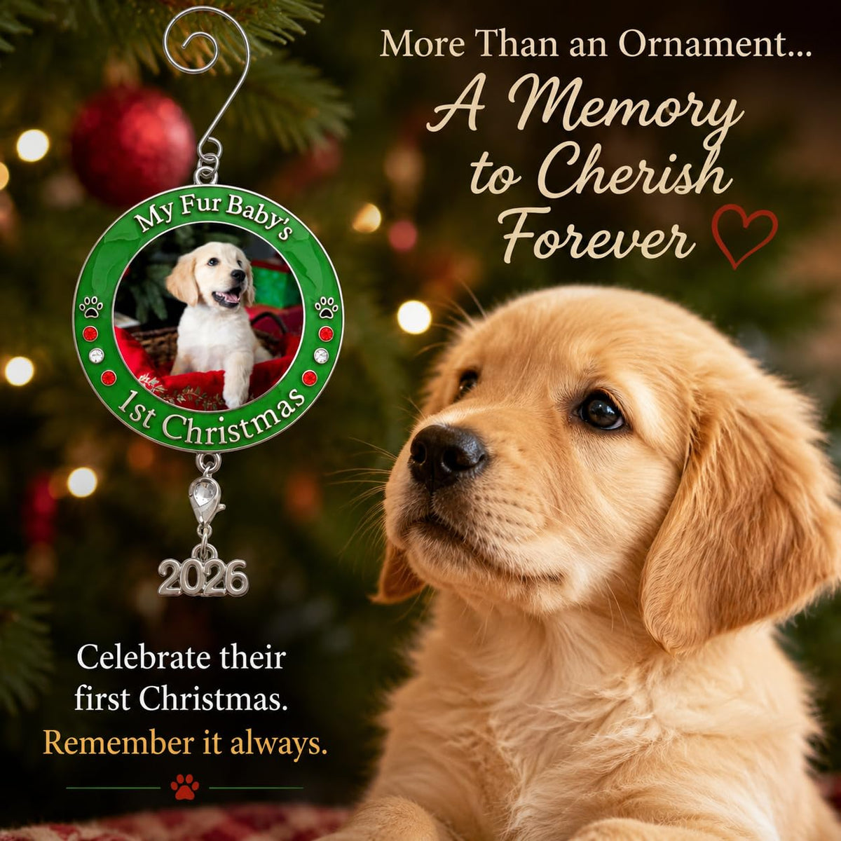 Dog Christmas Photo Ornament 3-Pack 3 Inch E30235
