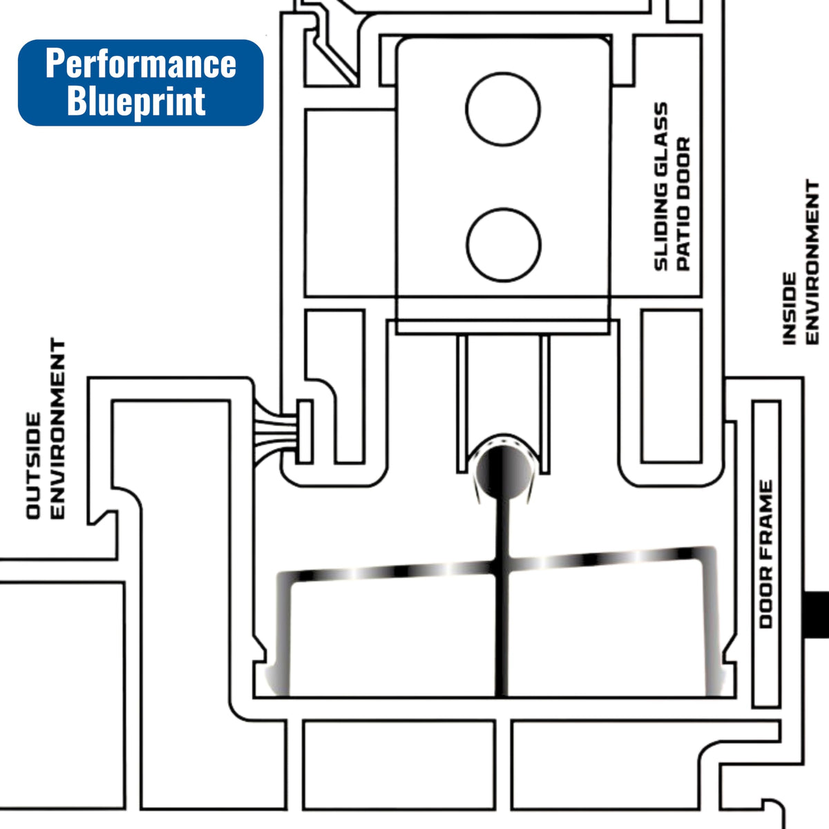 Vinyl Sliding Door Track with Stainless Steel Cover White 72 Inches O228245