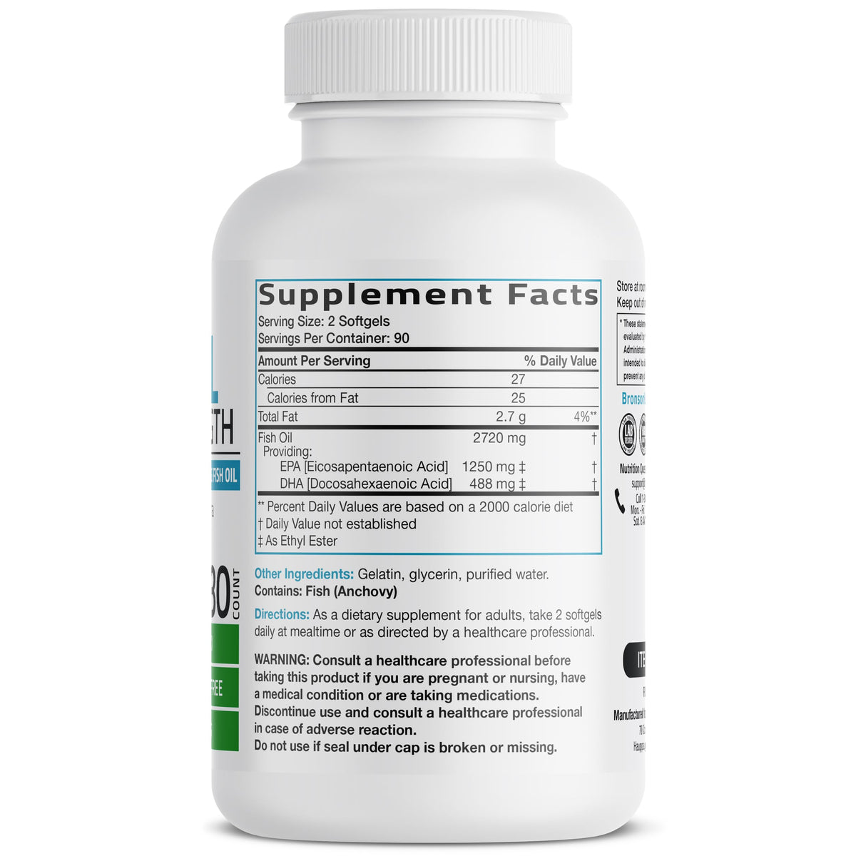 Omega-3 Fish Oil 2720 mg 180 Softgels E136734