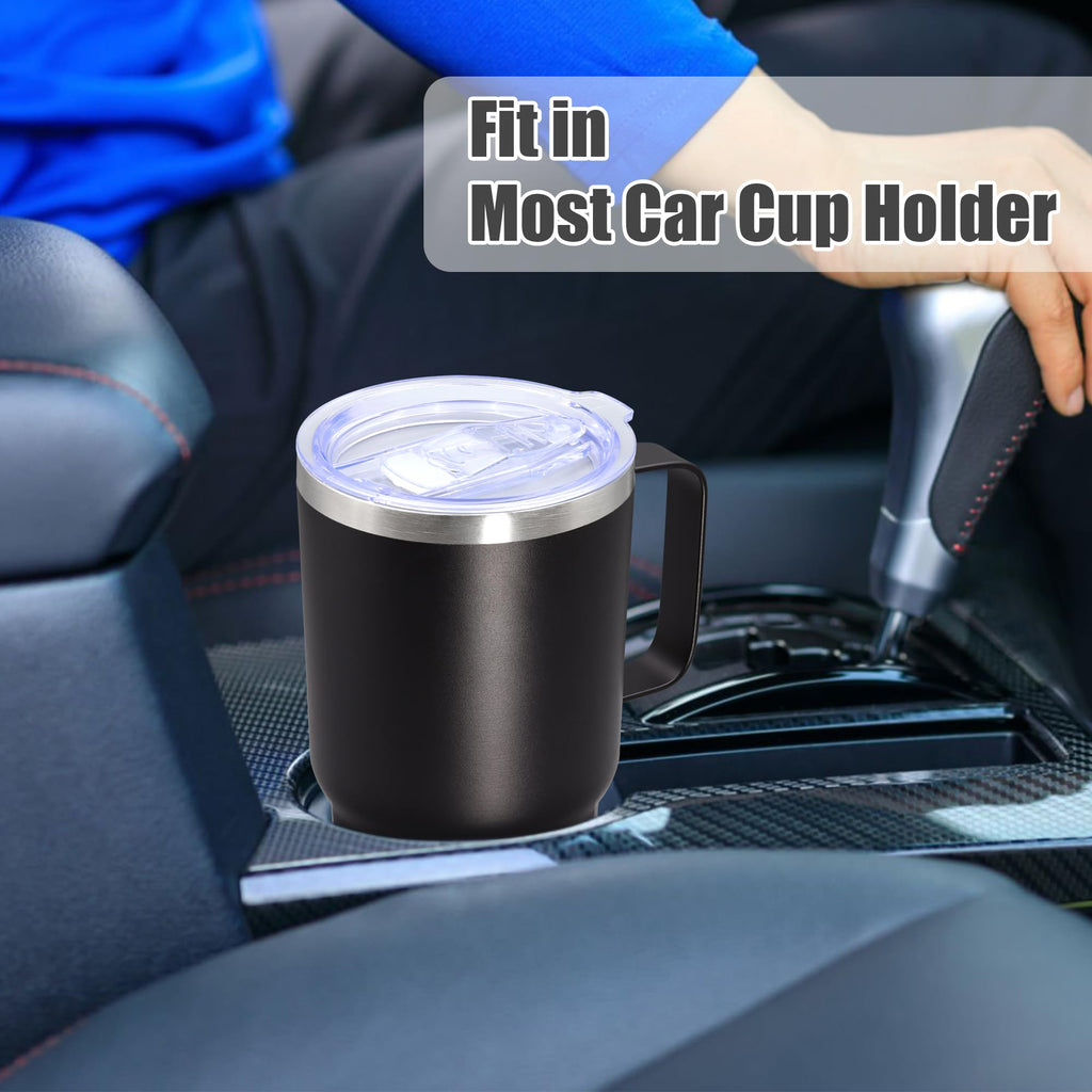 20 oz Black Tumbler with Handle and Lid M233