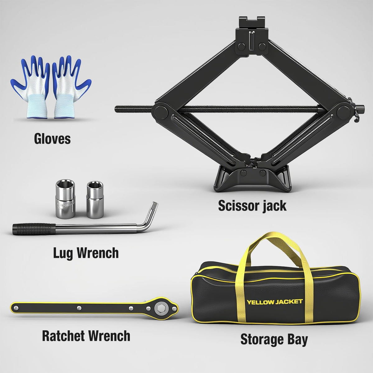 3 Ton Scissor Car Jack with Lug Wrench L5273
