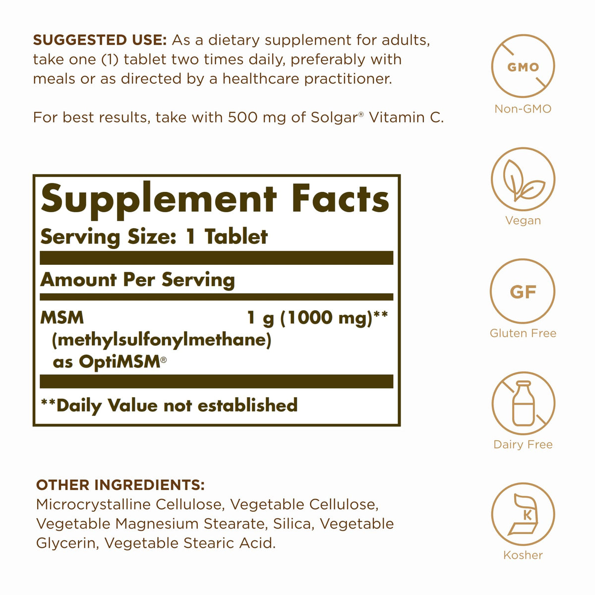 MSM 1000 mg Tablets Pack of 2 W948203