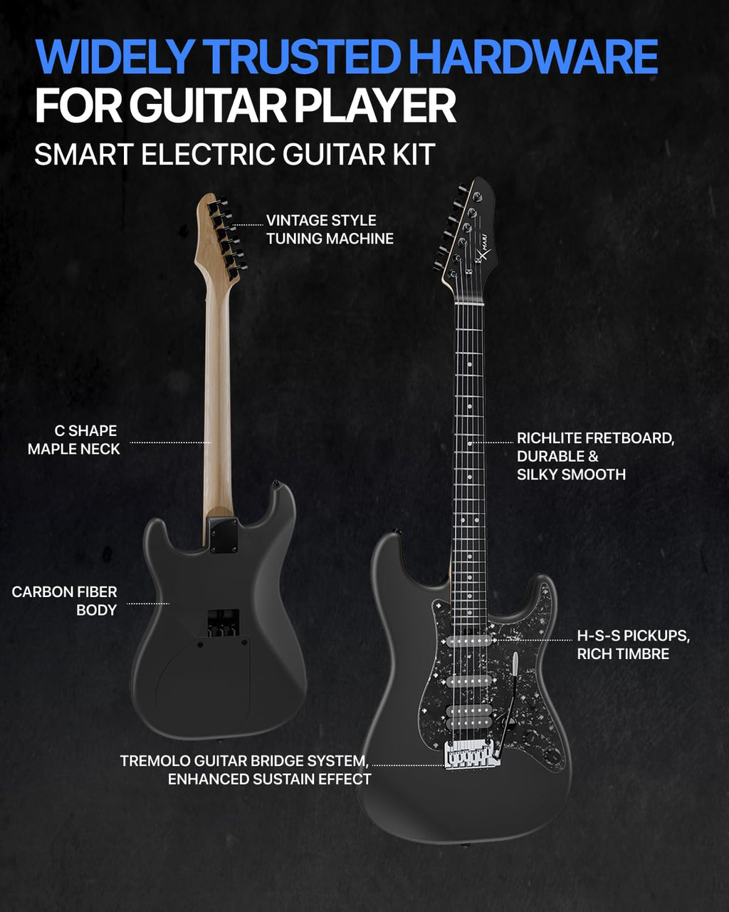39" Smart Electric Guitar with Built-in 4 Effects H8525