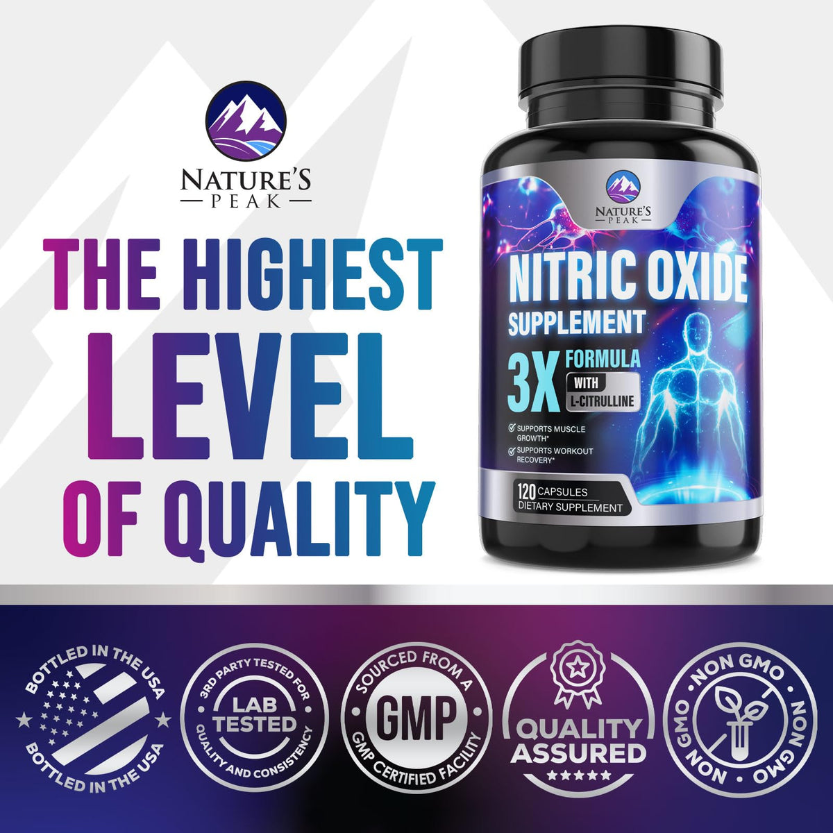 120 Capsules L-Arginine Citrulline Beta Alanine Nitric Oxide Booster N8648