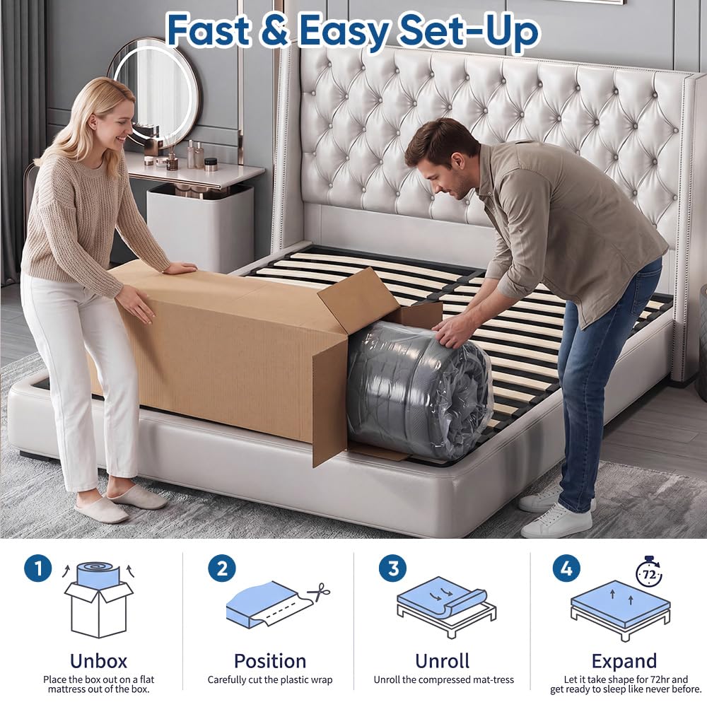 Queen 14 Inch Medium Firm Hybrid Mattress U245