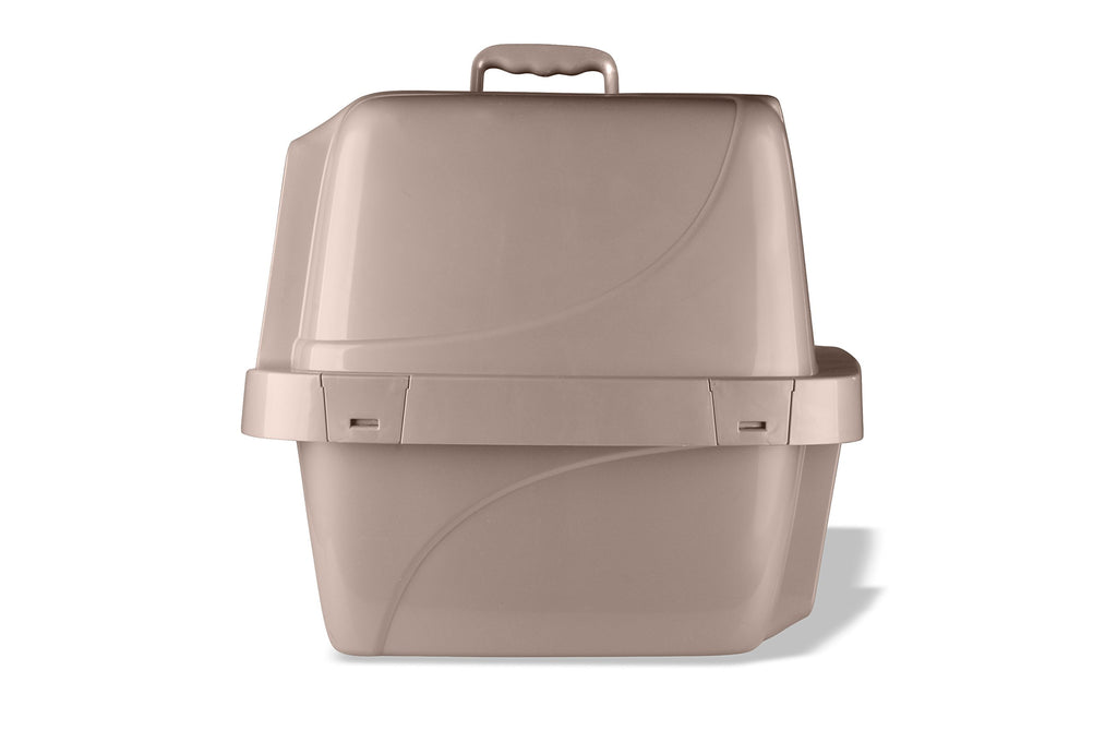 Large Enclosed Sifting Cat Pan with Odor Door, Hooded, Beige T4264