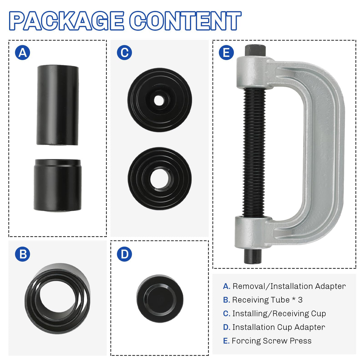 Heavy Duty Ball Joint Press and U Joint Removal Tool Kit & 1/2-Inch Drive Impact Socket Set Q993