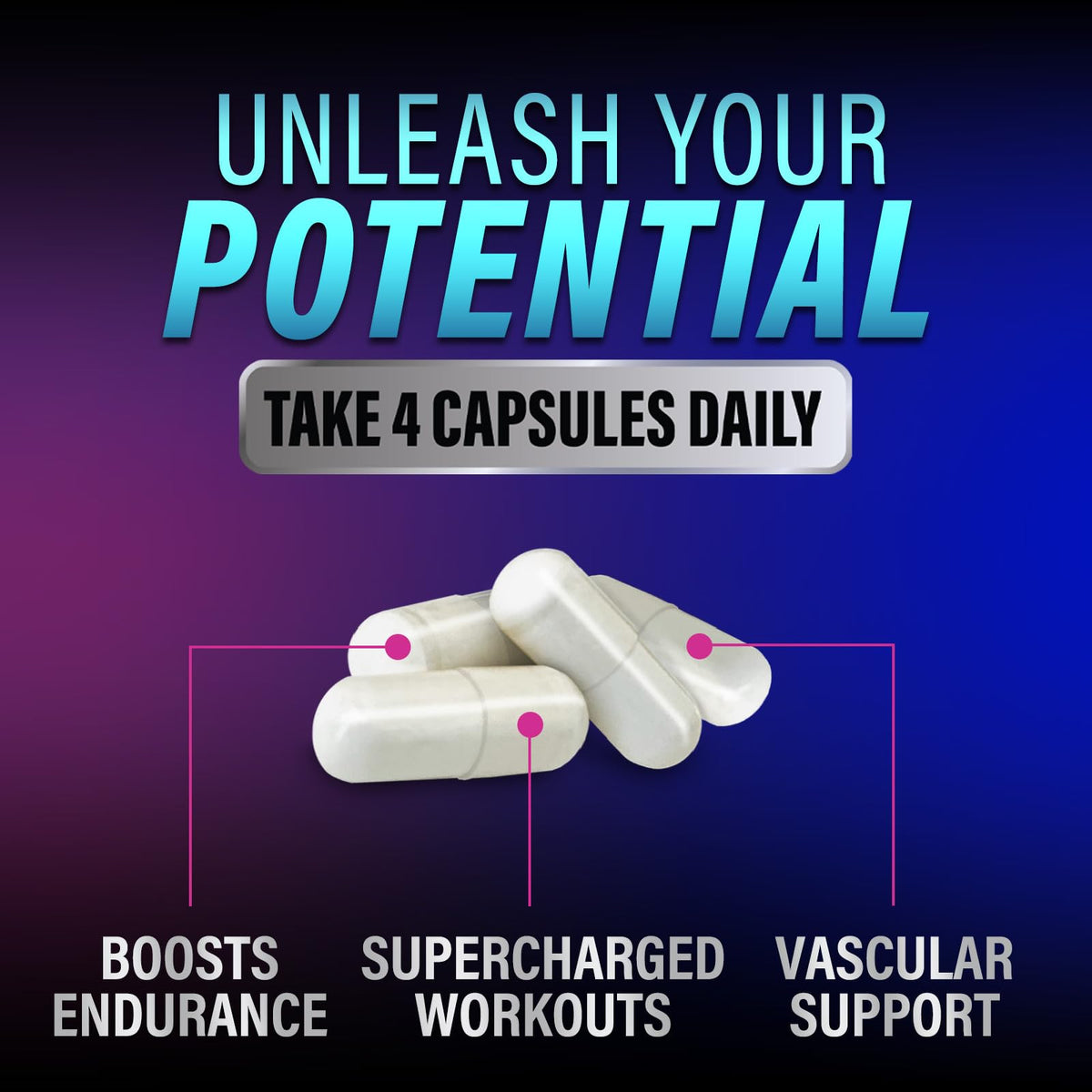 120 Capsules L-Arginine Citrulline Beta Alanine Nitric Oxide Booster N8648