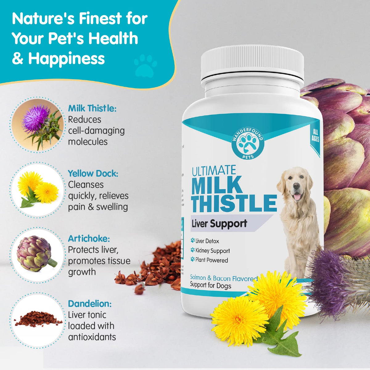 Milk Thistle for Dogs Chewable Tablets E6096