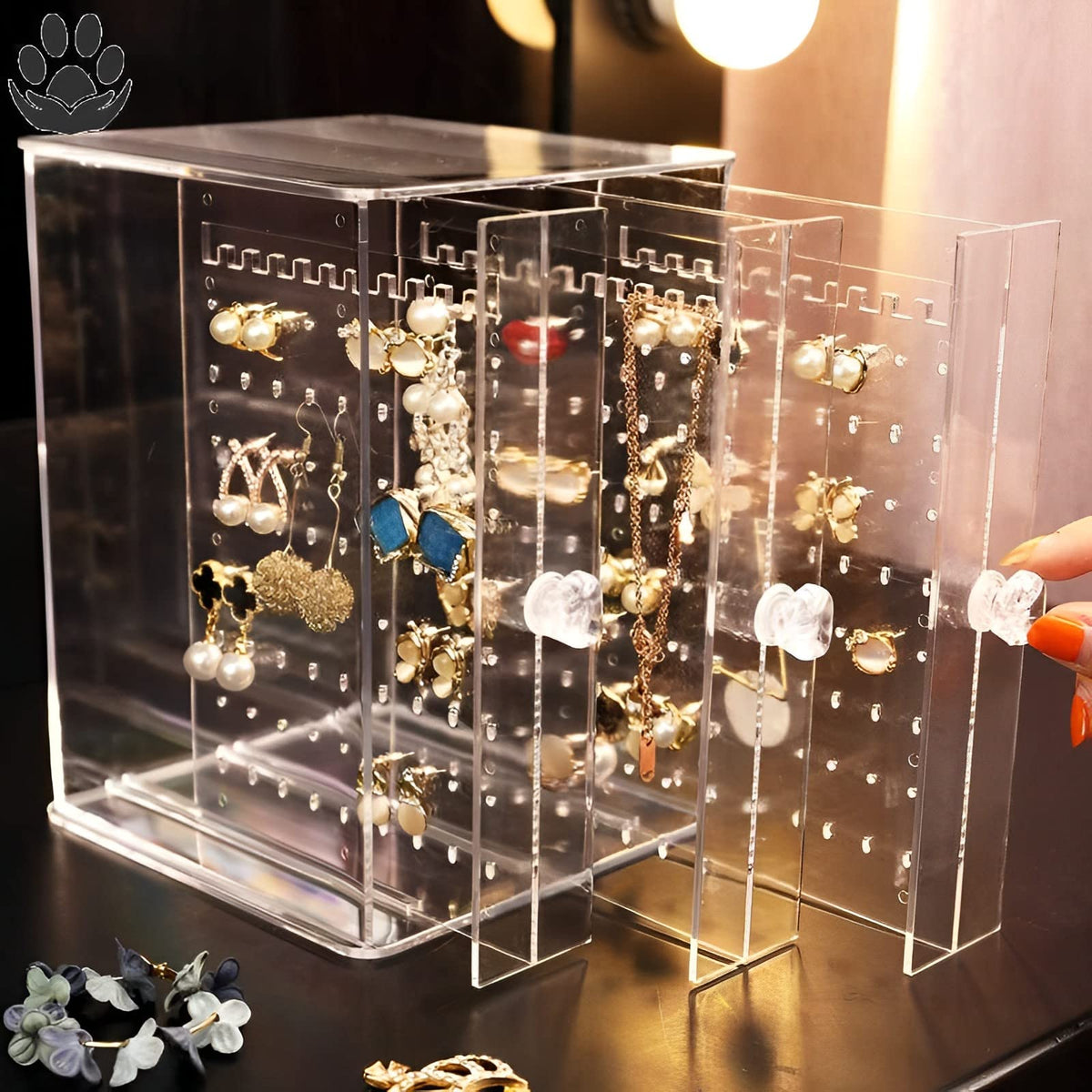 Clear Acrylic 3 Vertical Drawer Jewelry Storage Box Q18373