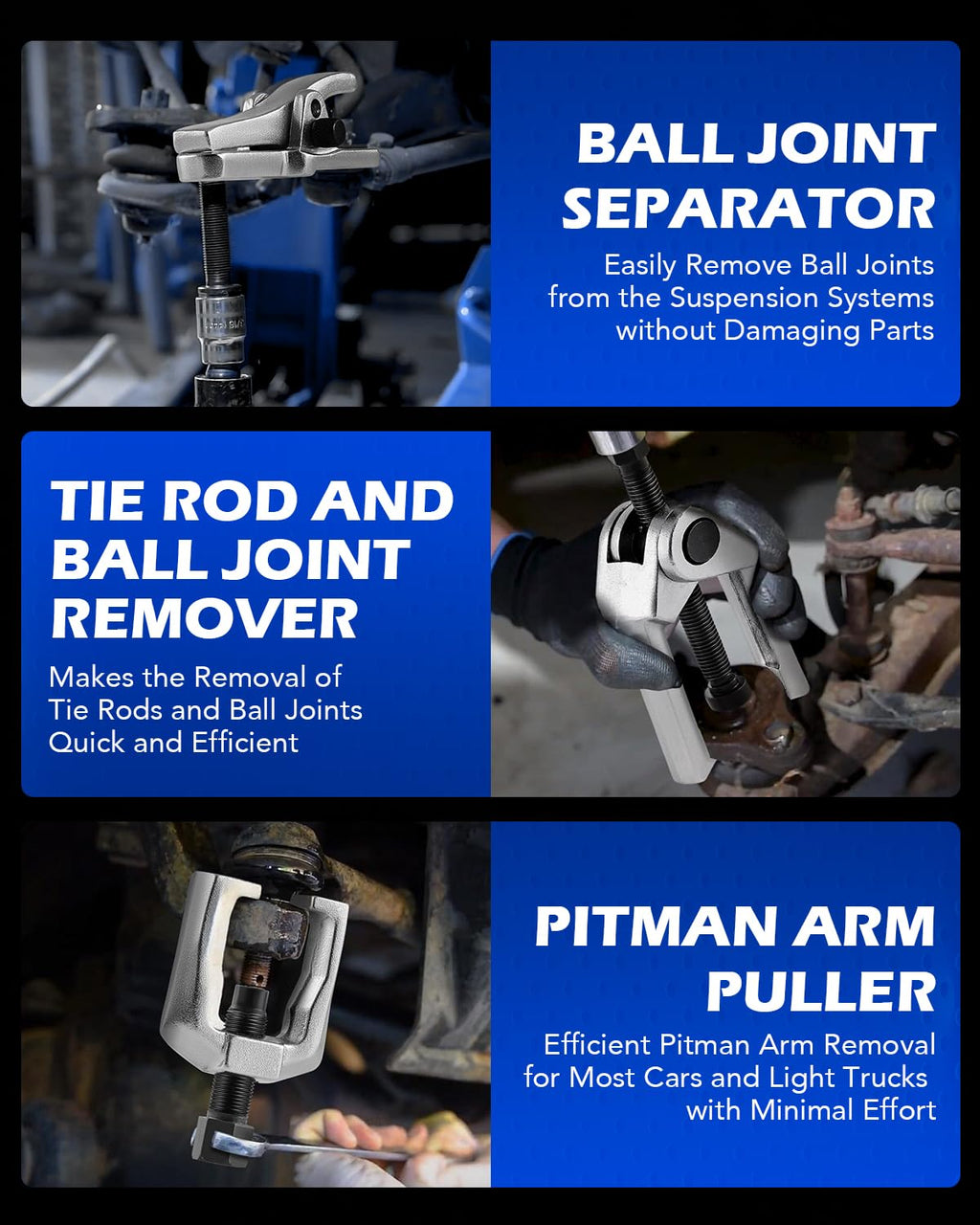 Ball Joint Separator, Tie Rod End Tool Set, Pitman Arm Puller U1277