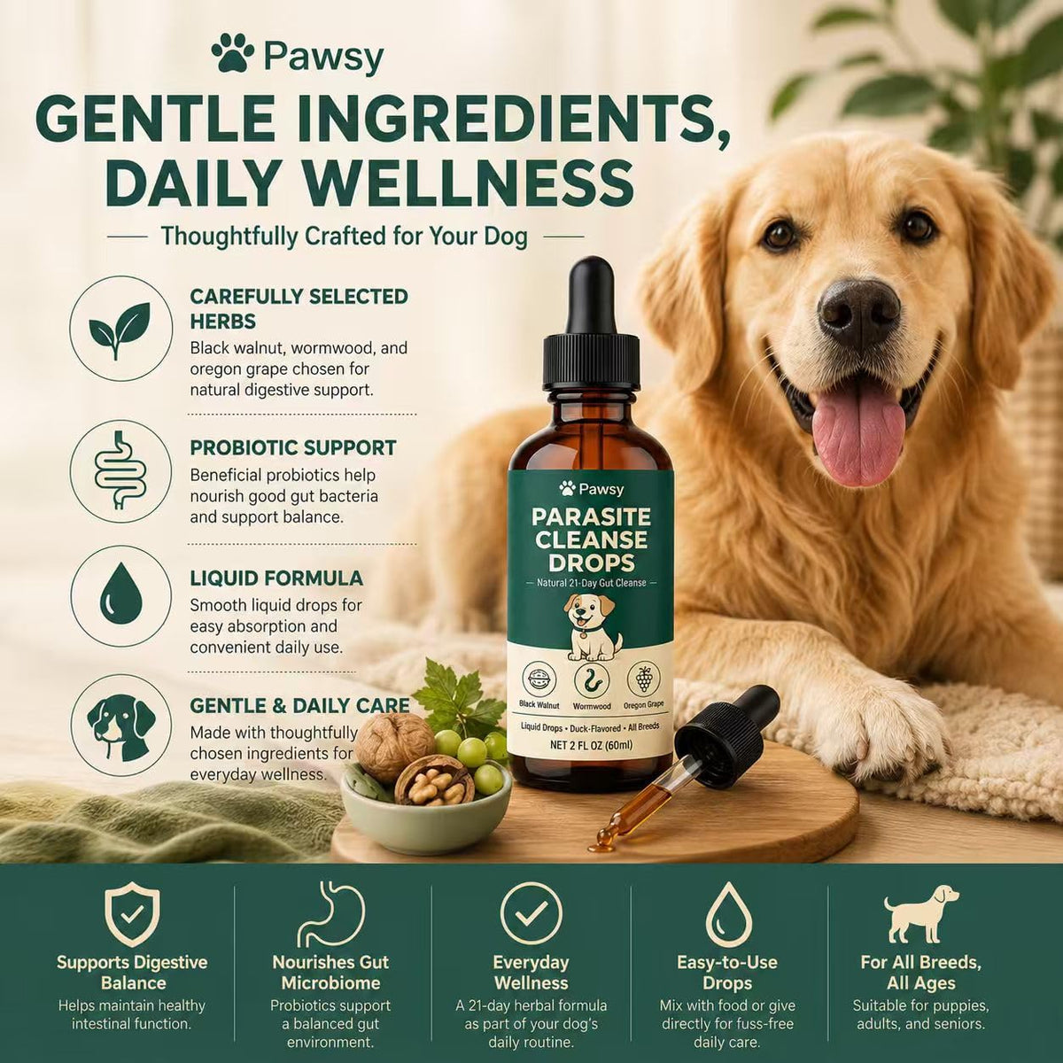 Herbal Digestive Support Liquid for Dogs 2 Fl Oz R811