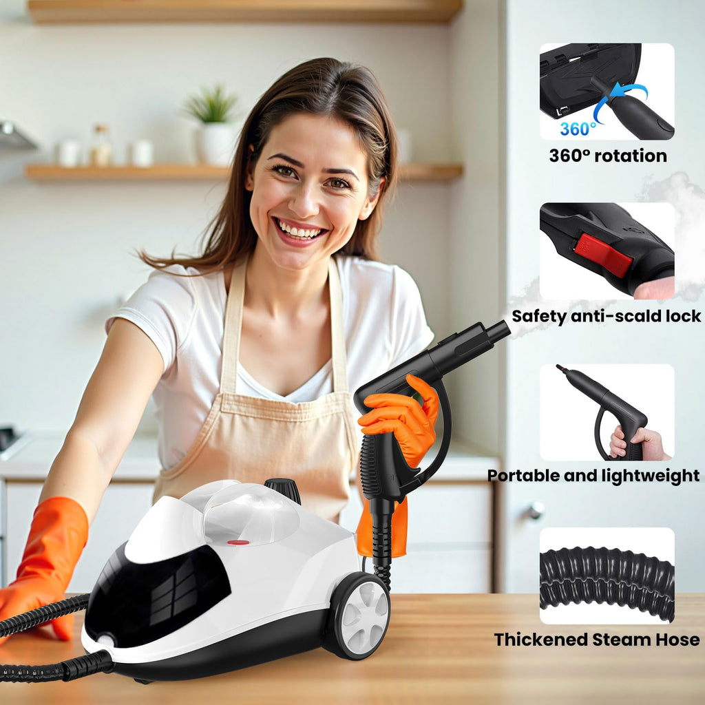 1.5L 6-in-1 Steam Cleaner with 8 Accessories R617537