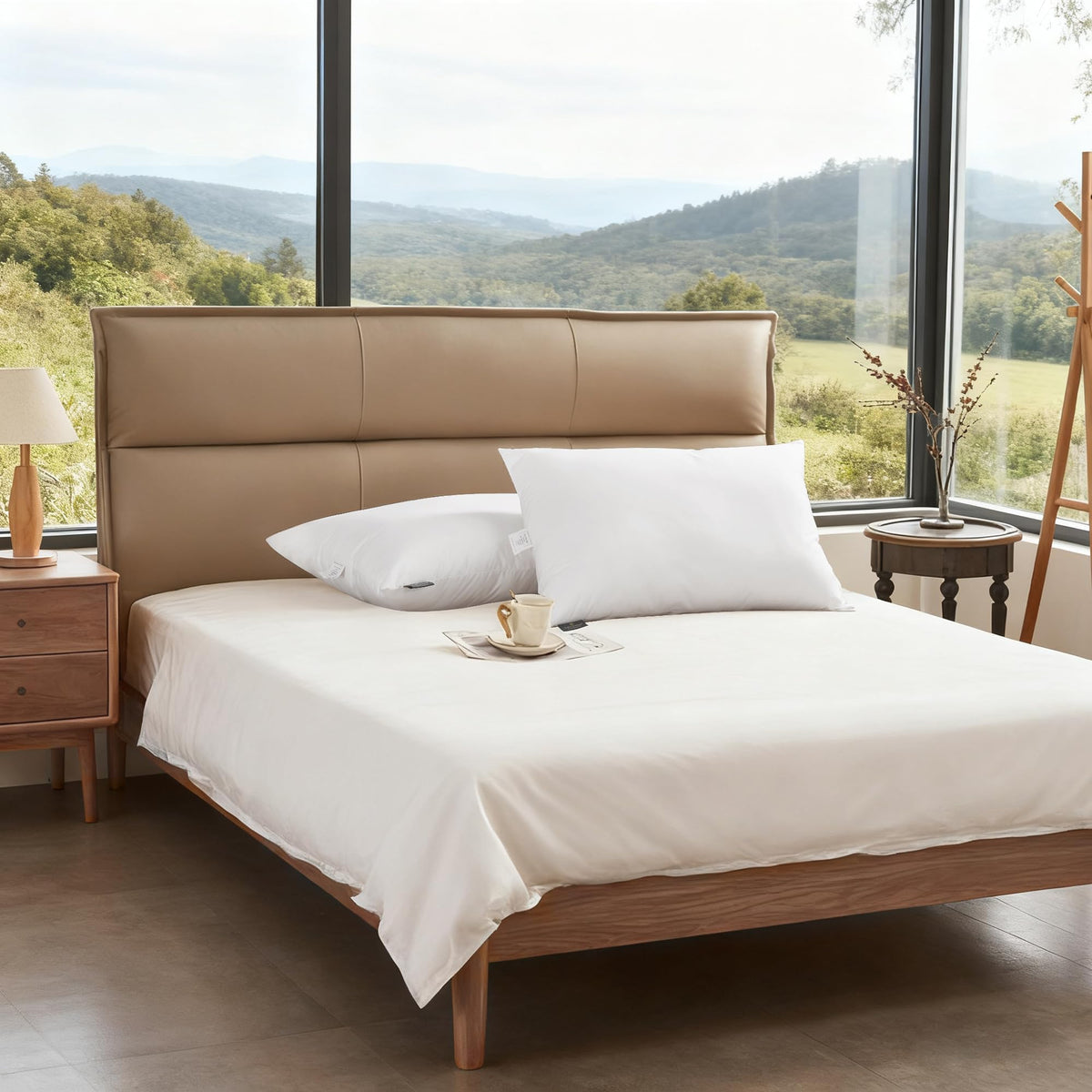 Feather and Down Pillows, 100% Organic Cotton Cover P660496