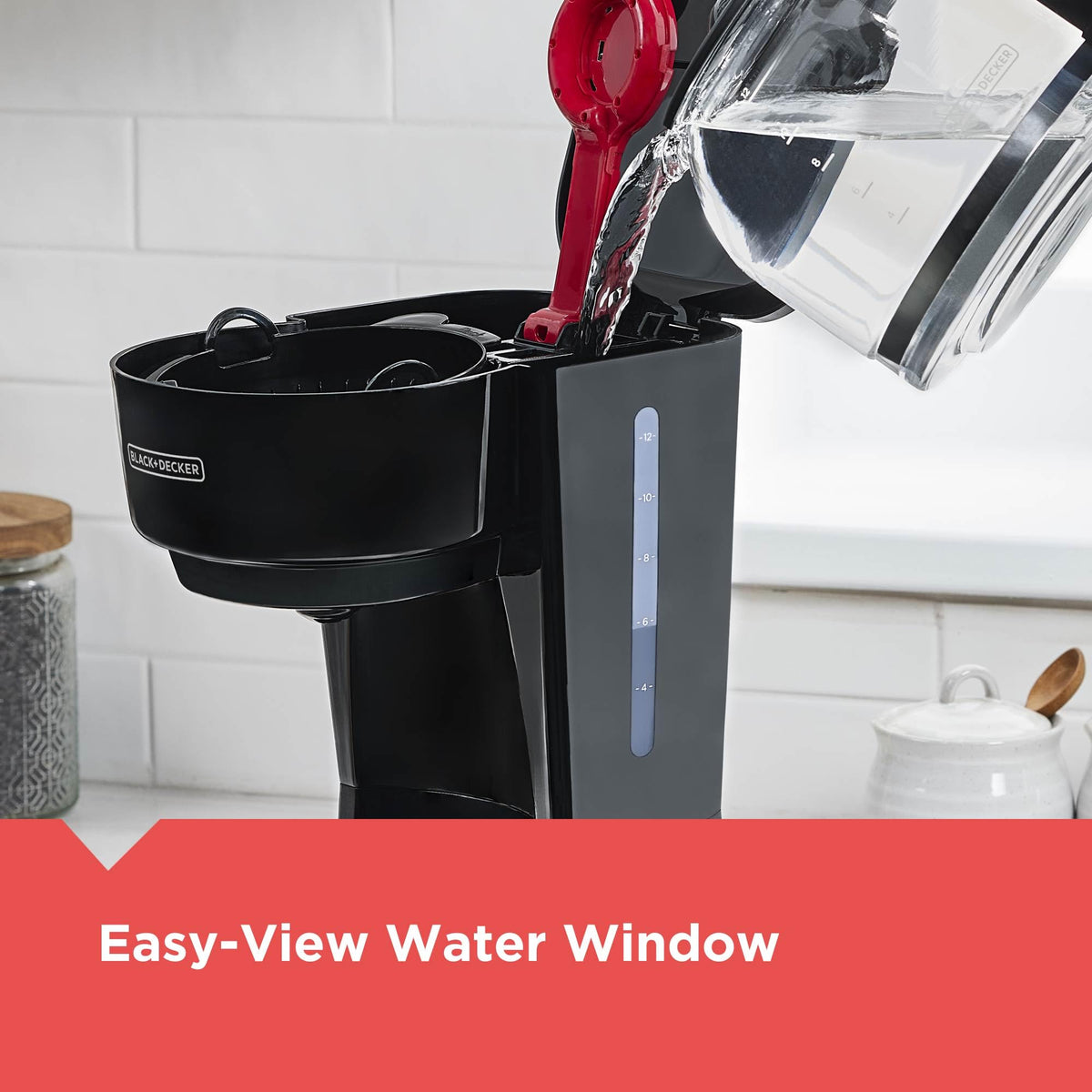 12-Cup Coffee Maker with Removable Filter Basket, Black L8727