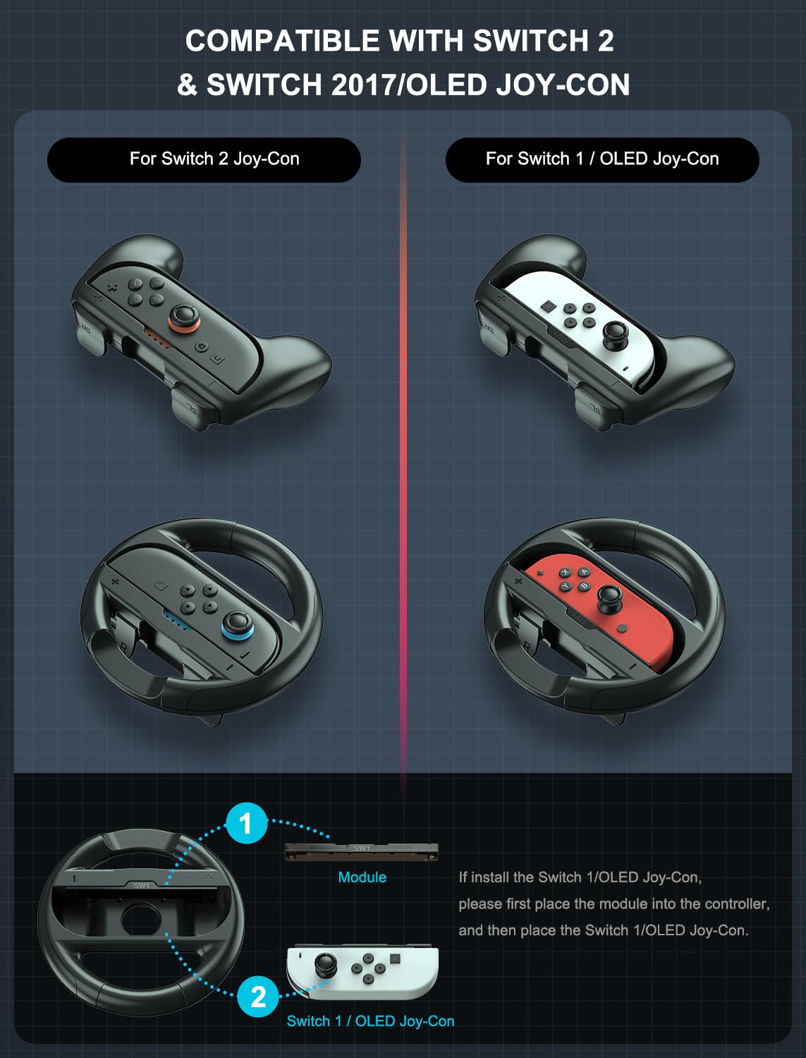 Joy-Con Grips & Steering Wheels Bundle I749