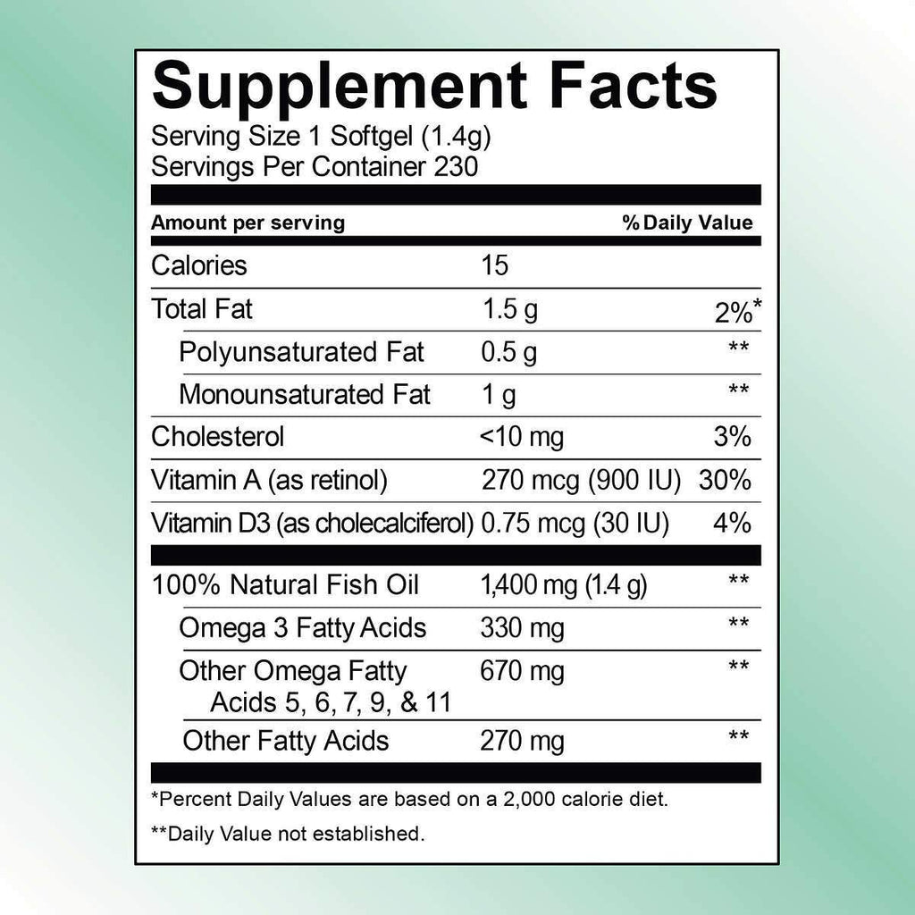 Wild Alaskan Fish Oil 1400 mg 230 Soft Gels Dietary Supplement V745
