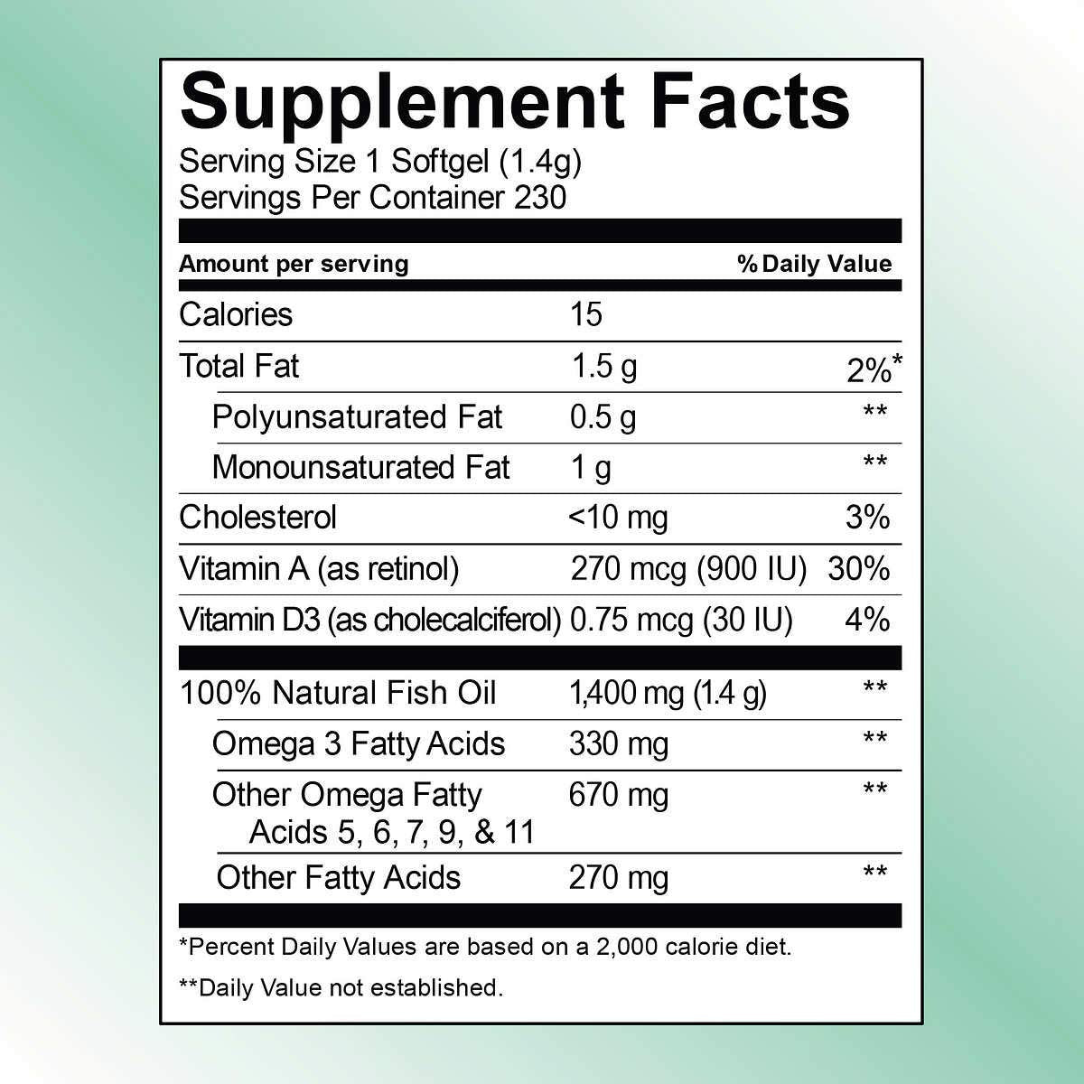 Wild Alaskan Fish Oil 1400 mg 230 Soft Gels Dietary Supplement V745