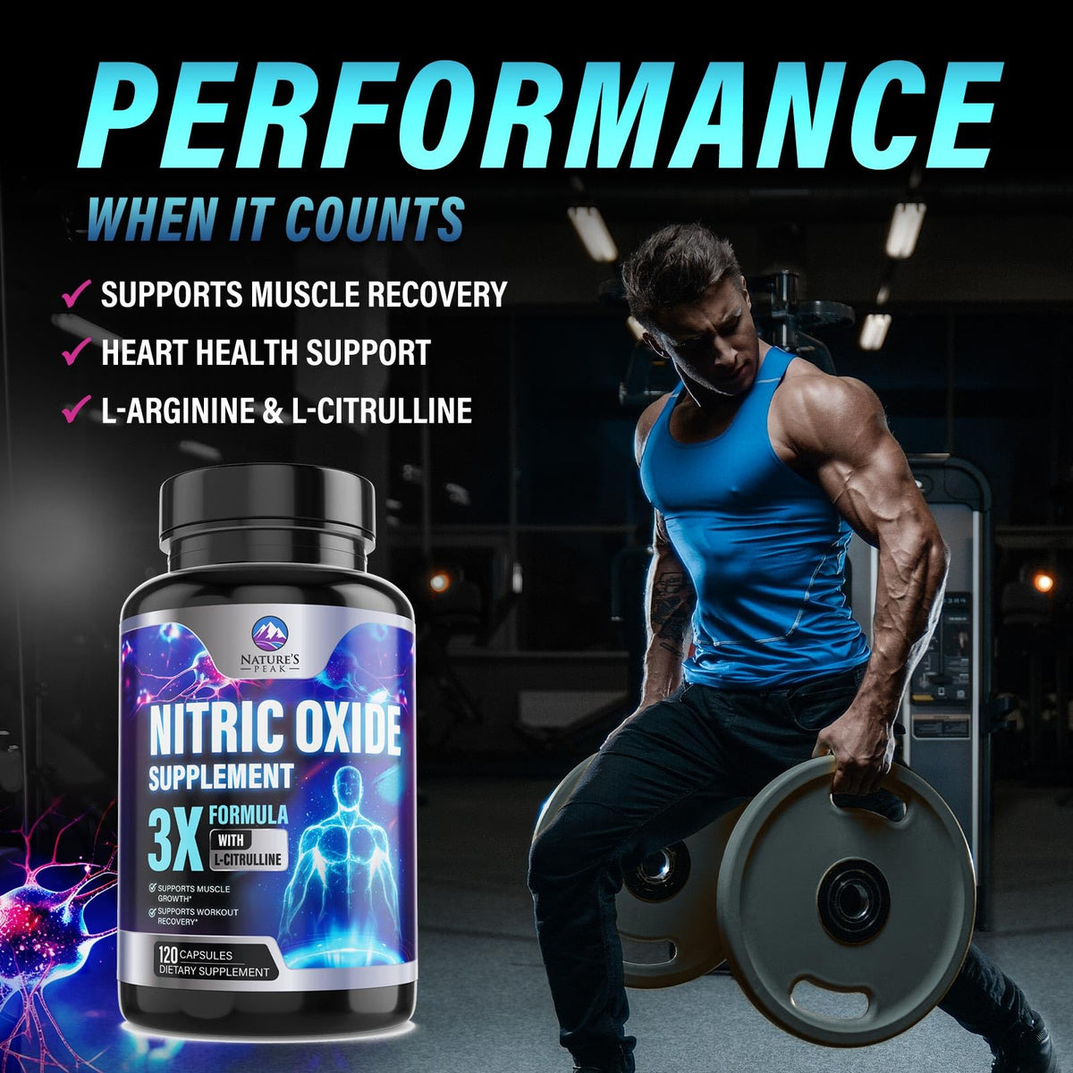 120 Capsules L-Arginine Citrulline Beta Alanine Nitric Oxide Booster N8648