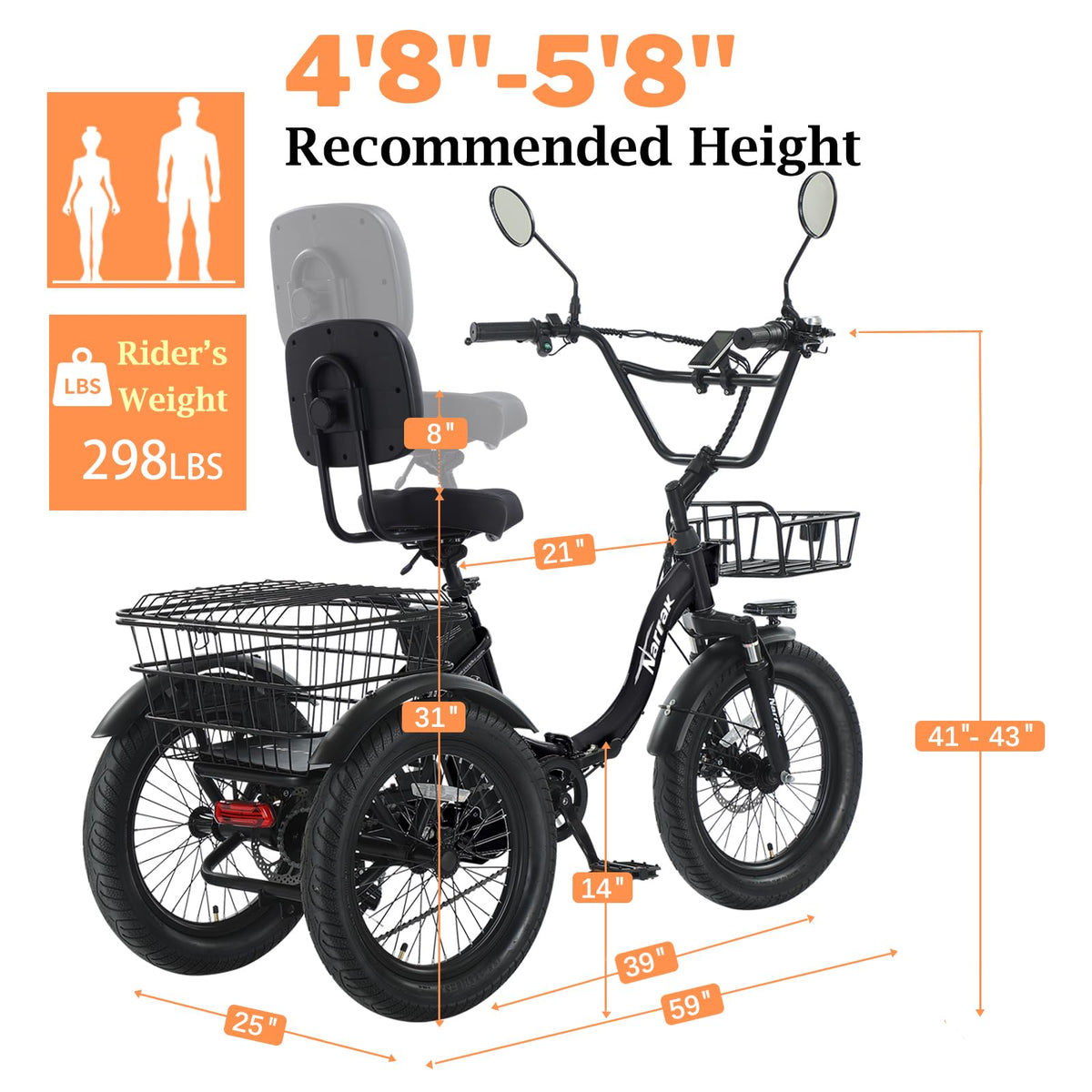 Fat Tire Folding Electric Tricycle D66872