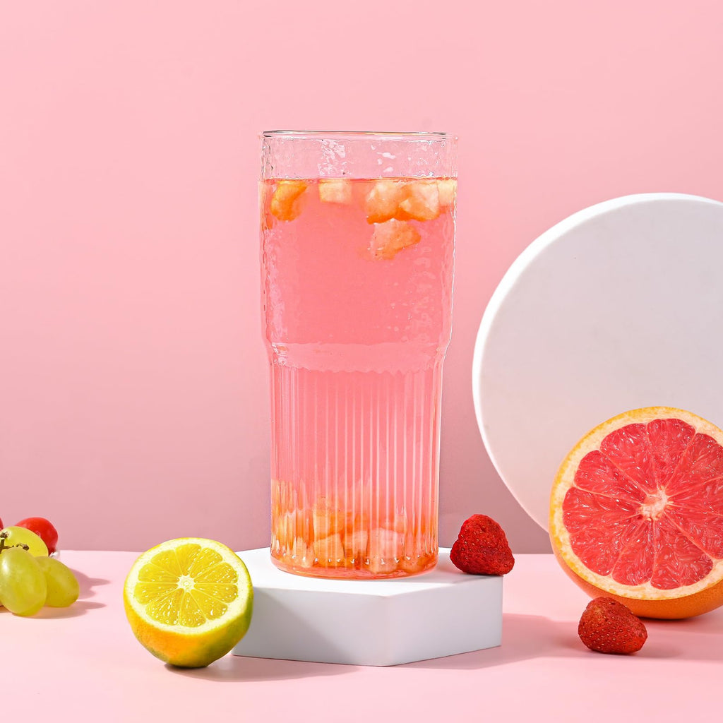 20 oz Glass Cups with Lids and Straws Z555810