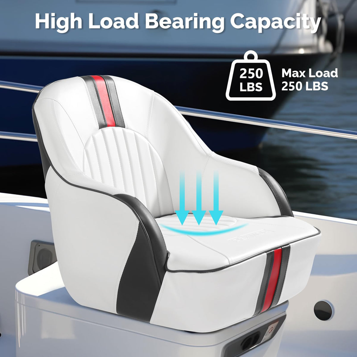 Pontoon Boat Captain Bucket Seat with Cover F21434