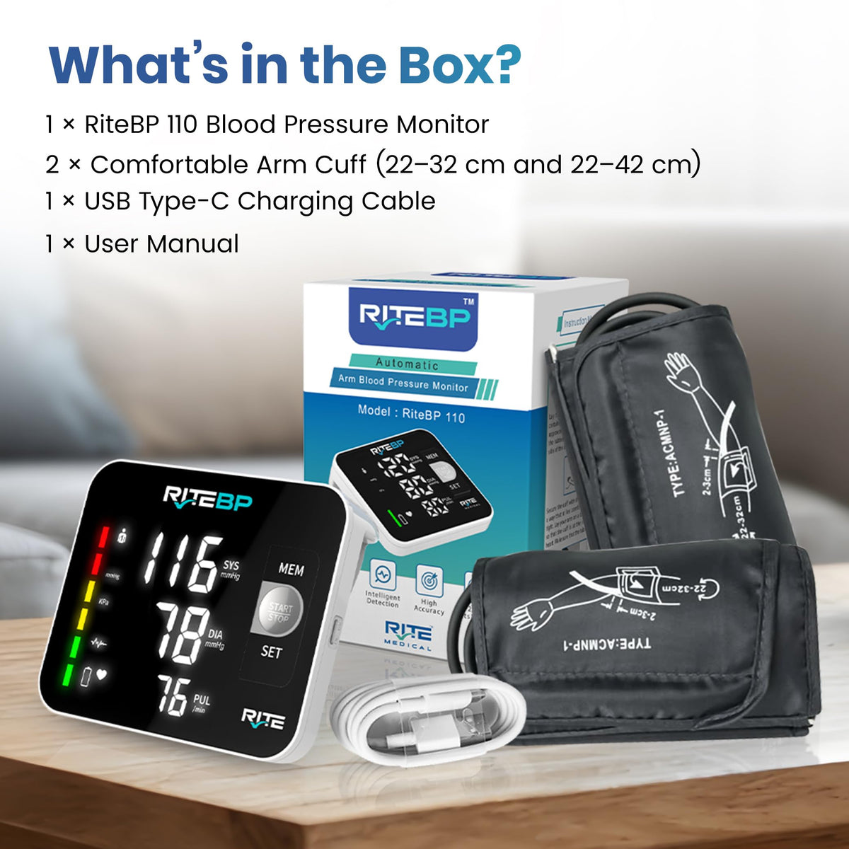 Digital Blood Pressure Monitor with 2 Large Arm Cuffs X49500
