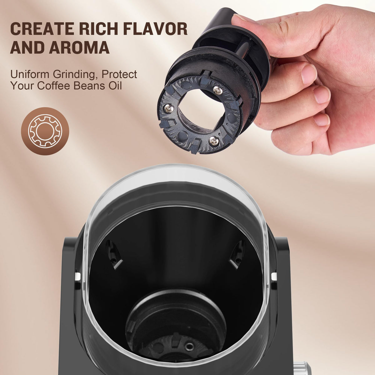 Adjustable Electric Burr Coffee Grinder with 14 Grinding Settings Q969