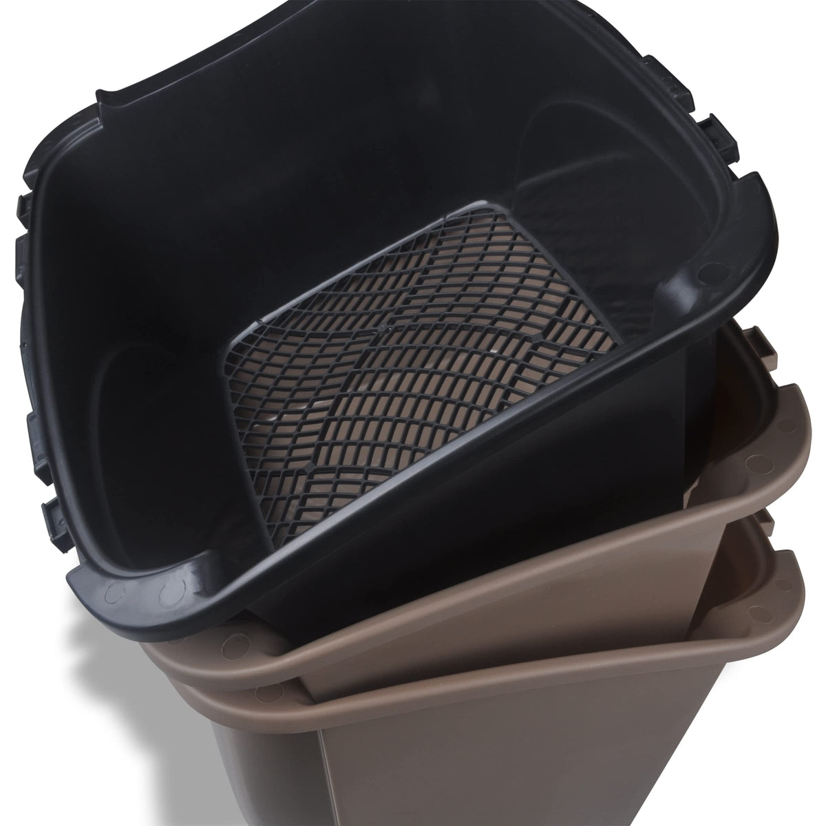 Large Enclosed Sifting Cat Pan with Odor Door, Hooded, Beige T4264
