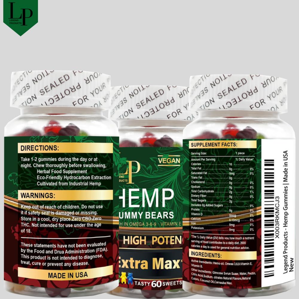 Organic Hemp Extract Gummies 60 Gummies U211