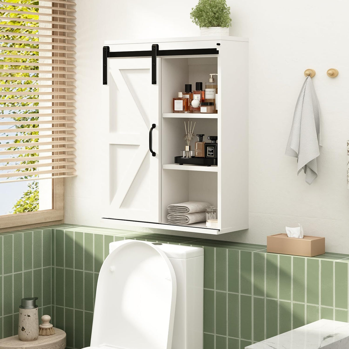 Wall Cabinet with Sliding Barn Door N232338