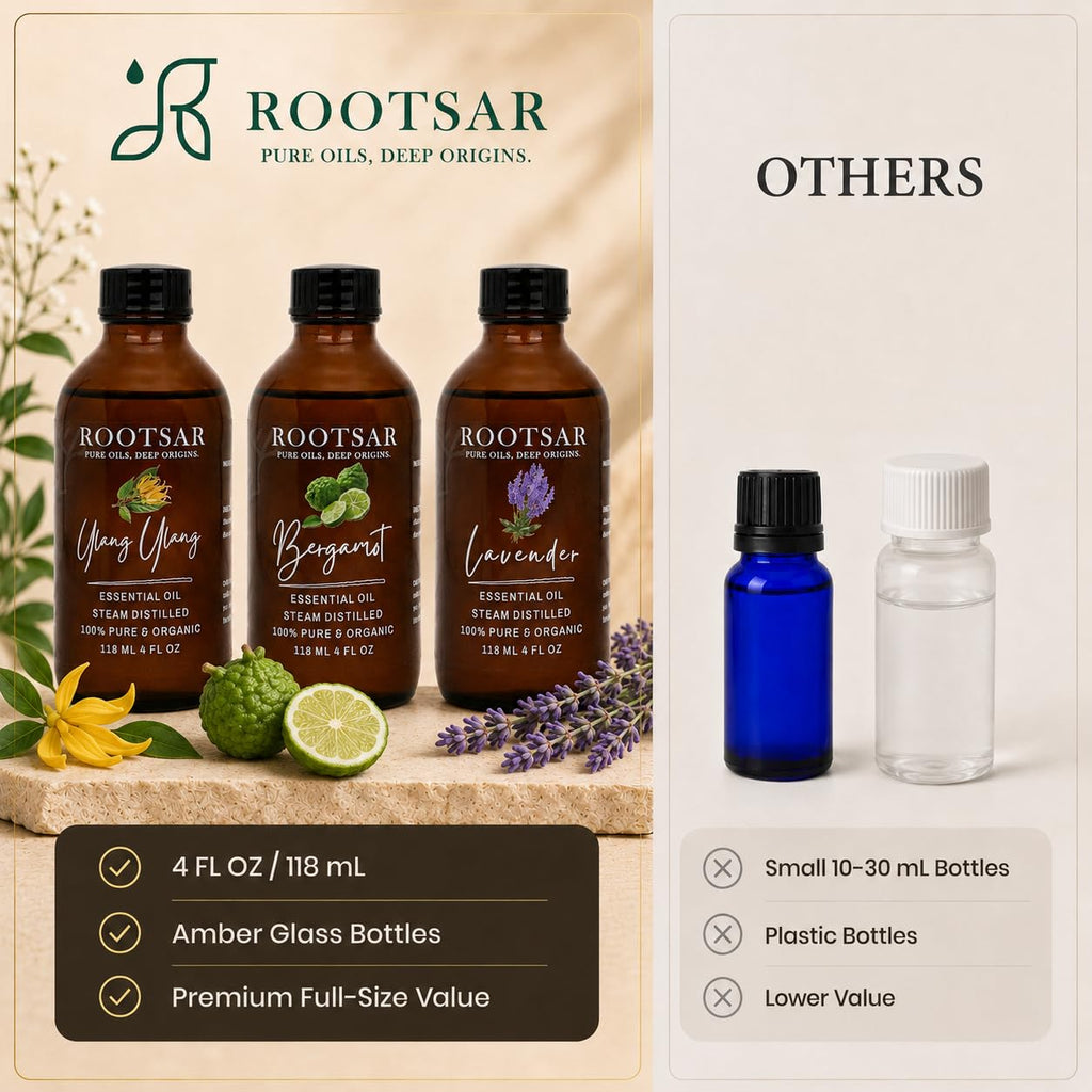 3 Pack Lavender Ylang Ylang Bergamot Essential Oils 4 Fl Oz X7565