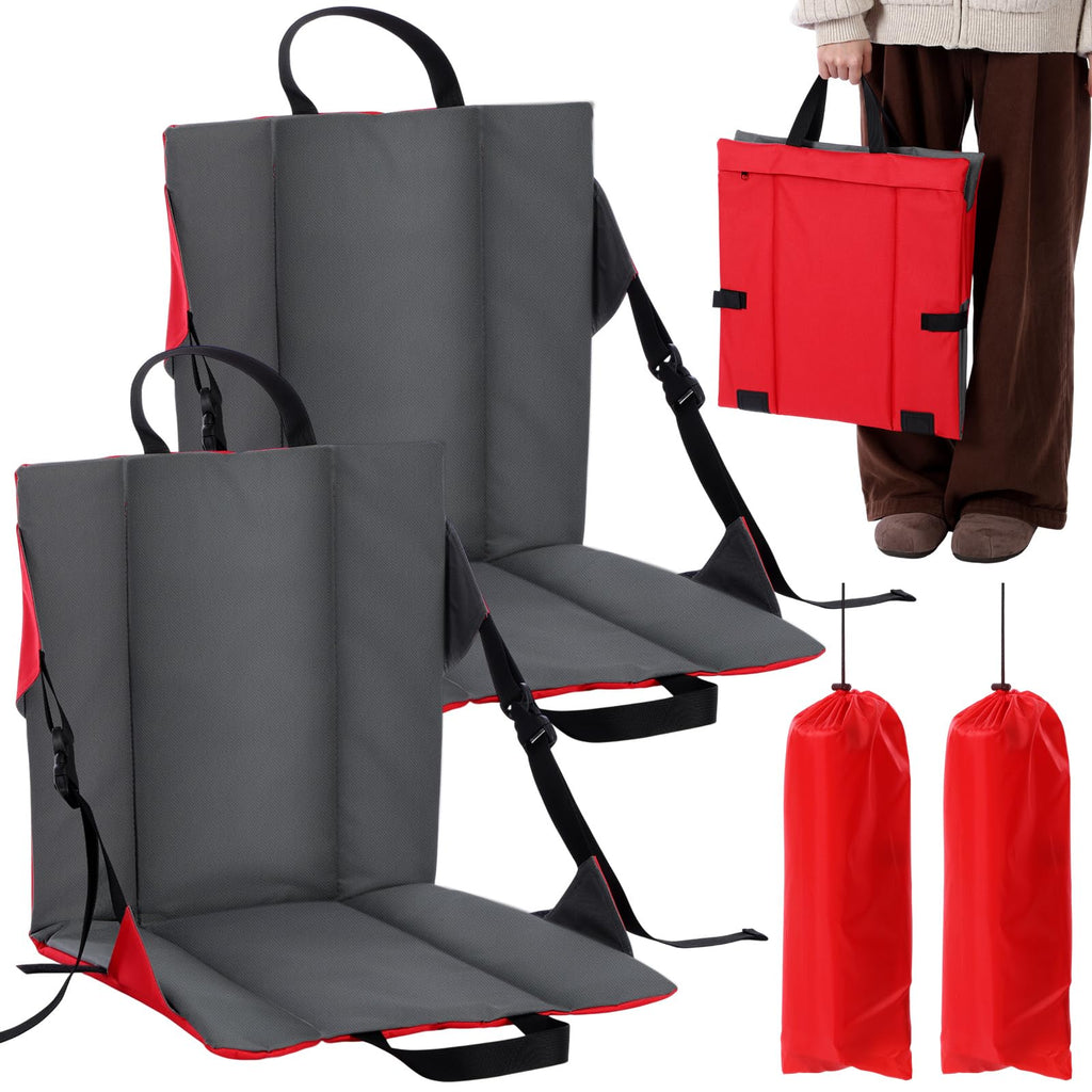2 Pack Foldable Stadium Seats with Back Support B6856