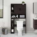 Over The Toilet Storage Cabinet with 2 Barn Doors, Espresso X306780