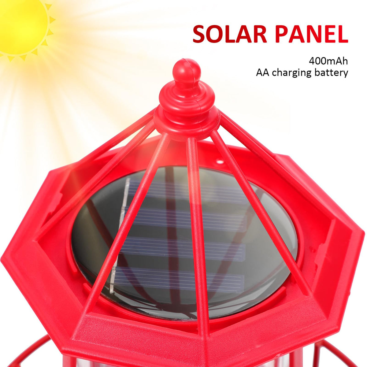Solar Powered Rotating Iron Outdoor Garden Light Z69182