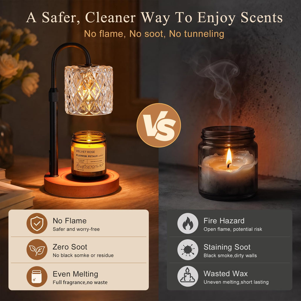 Walnut Candle Warmer Lamp with Timer K692