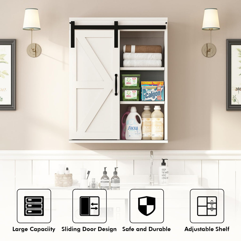 Wall Cabinet with Sliding Barn Door N232338