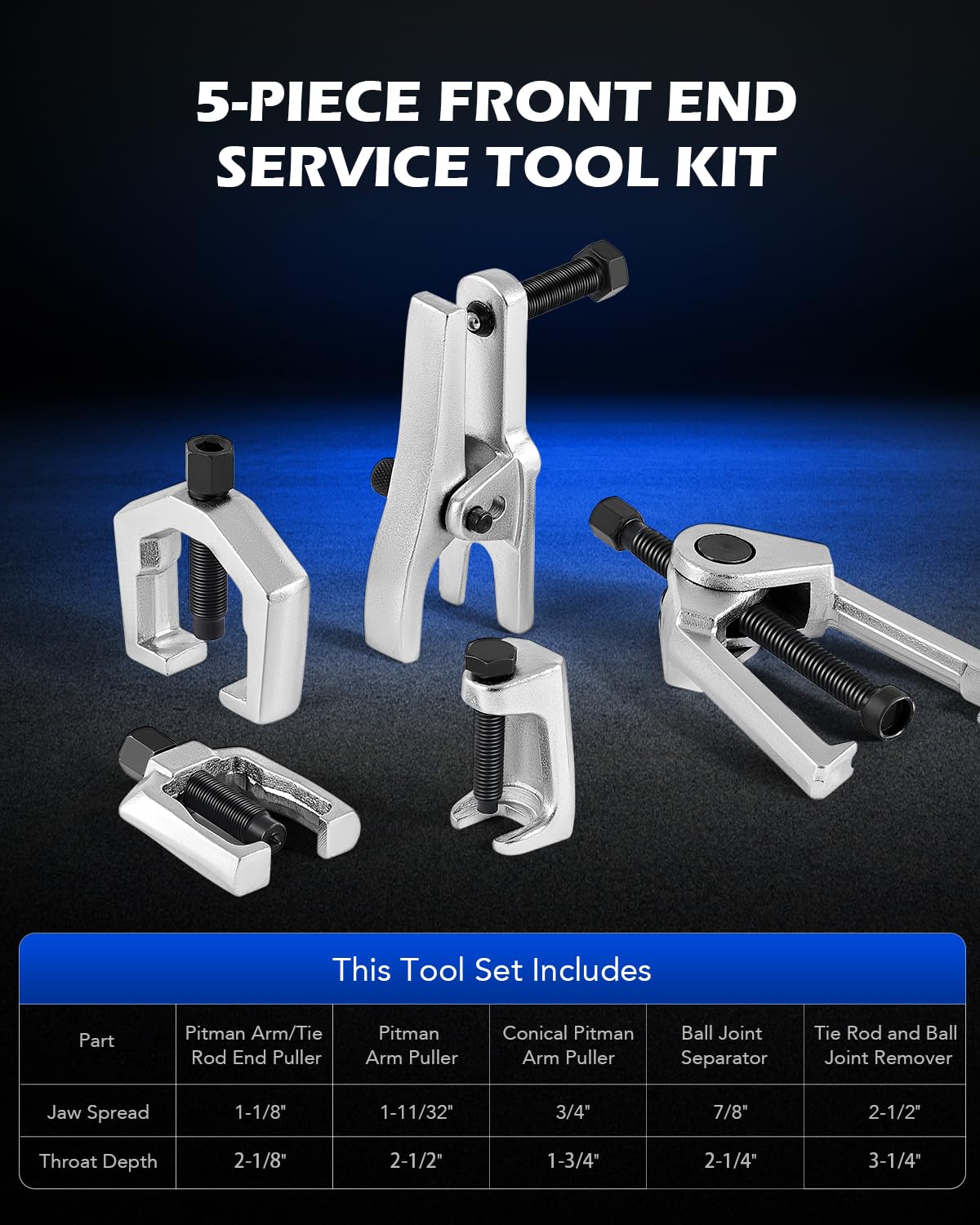 Ball Joint Separator, Tie Rod End Tool Set, Pitman Arm Puller U1277