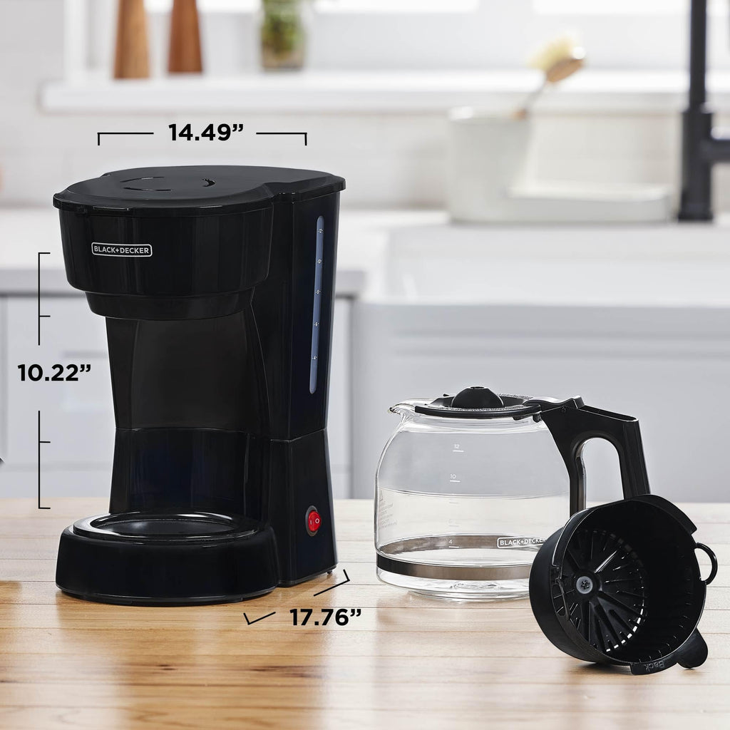 12-Cup Coffee Maker with Removable Filter Basket, Black L8727